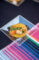 a plate of ceviche on a clear platter