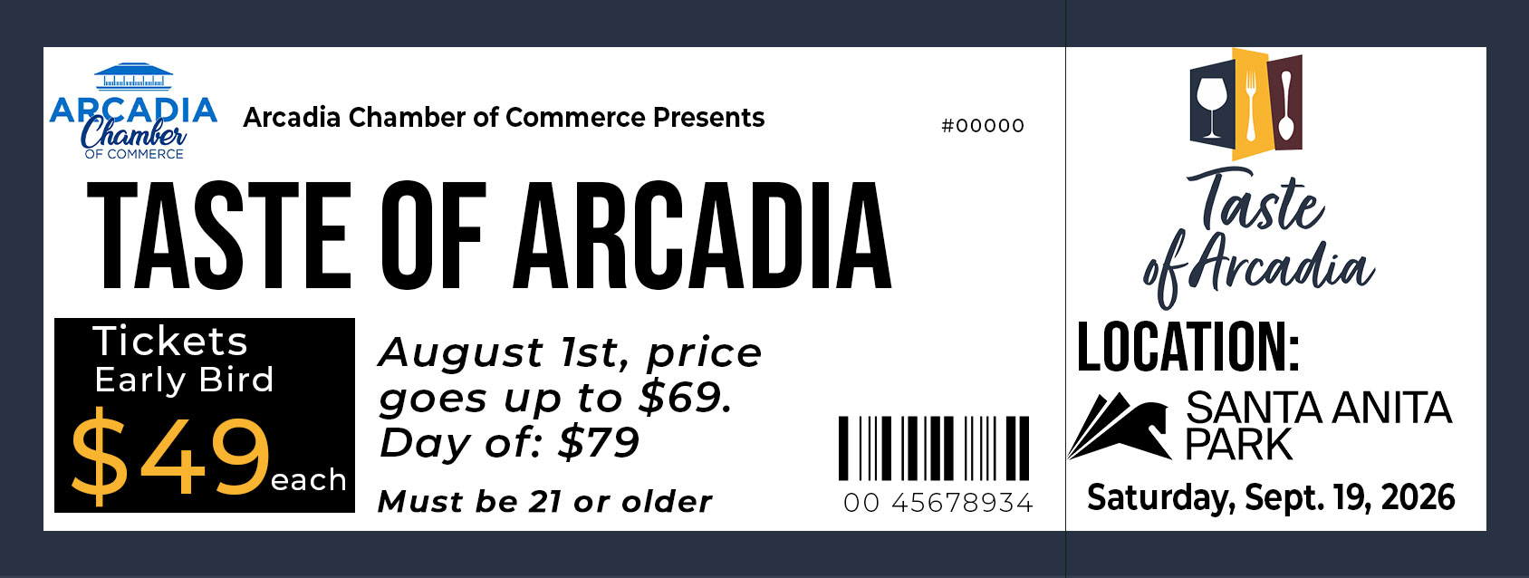 Taste ticket 2026 for $49