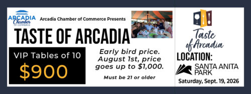 Taste of Arcadia VIP ticket for $900