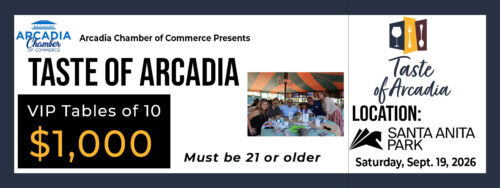 Taste of Arcadia VIP ticket for $1,000