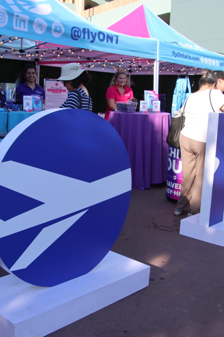large letters of ONT for Ontario Airport at Taste of Arcadia