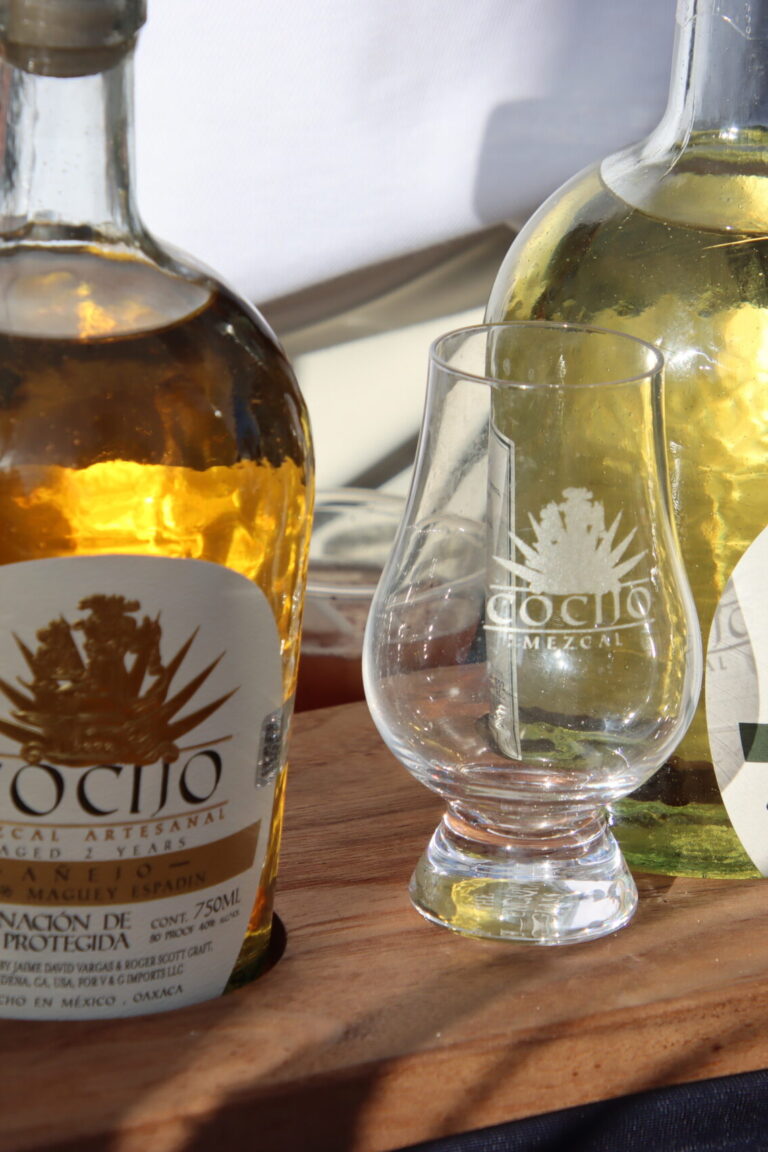 two bottles of Cocijo mezcal